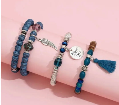 I LOVE YOU BEAD BRACELET SET